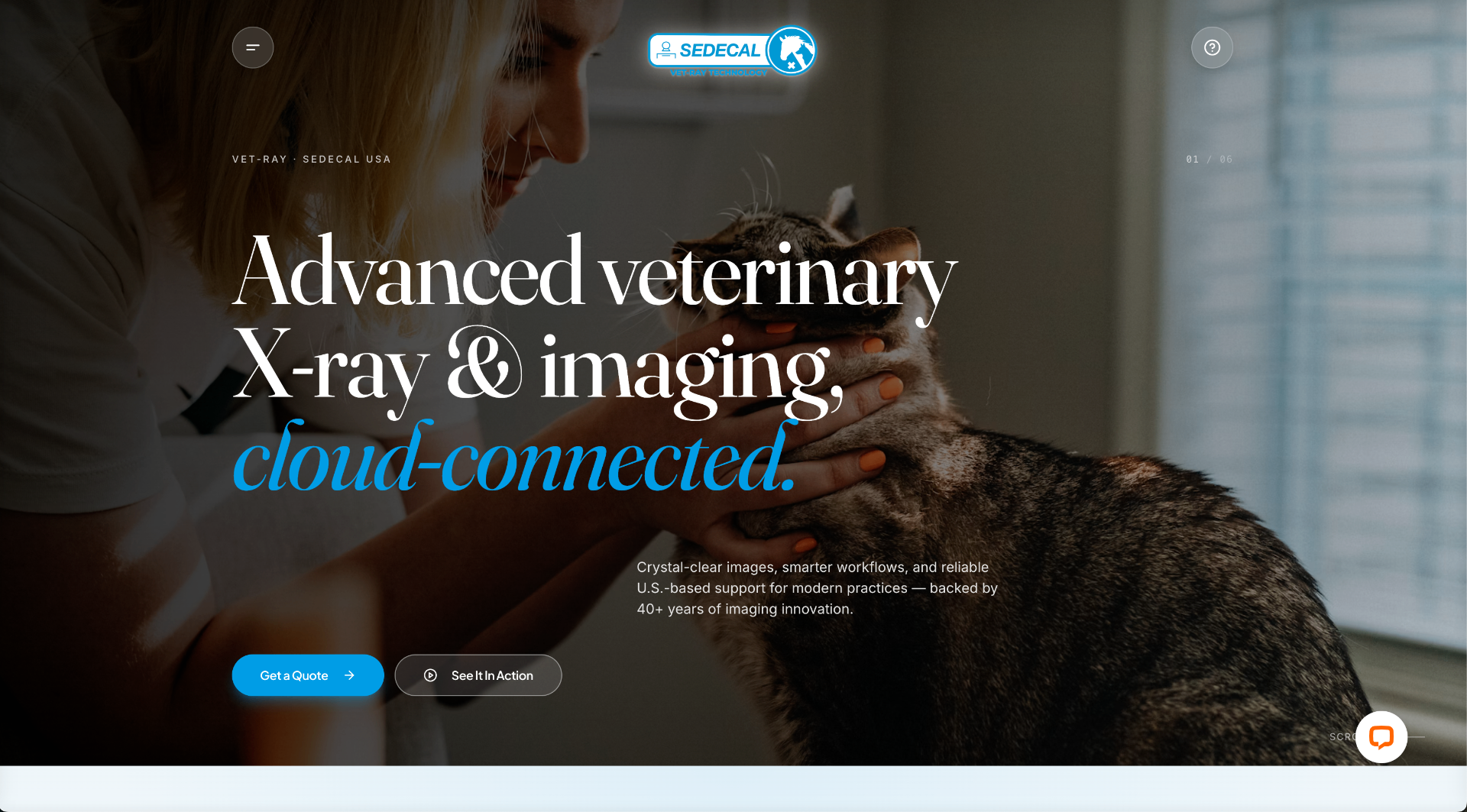 VetRay by Sedecal — advanced veterinary X-ray and imaging, cloud-connected.