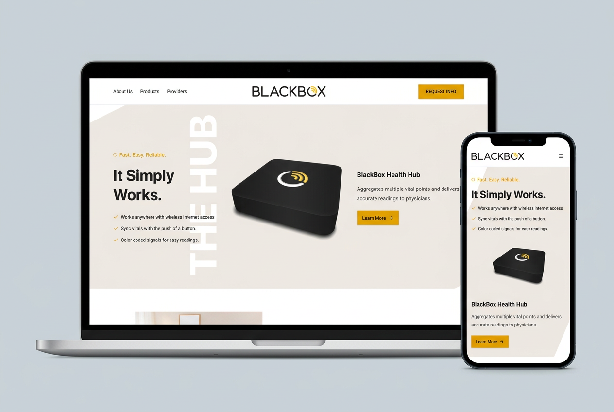 BlackBox RPM website displayed on a silver laptop and a mobile phone.